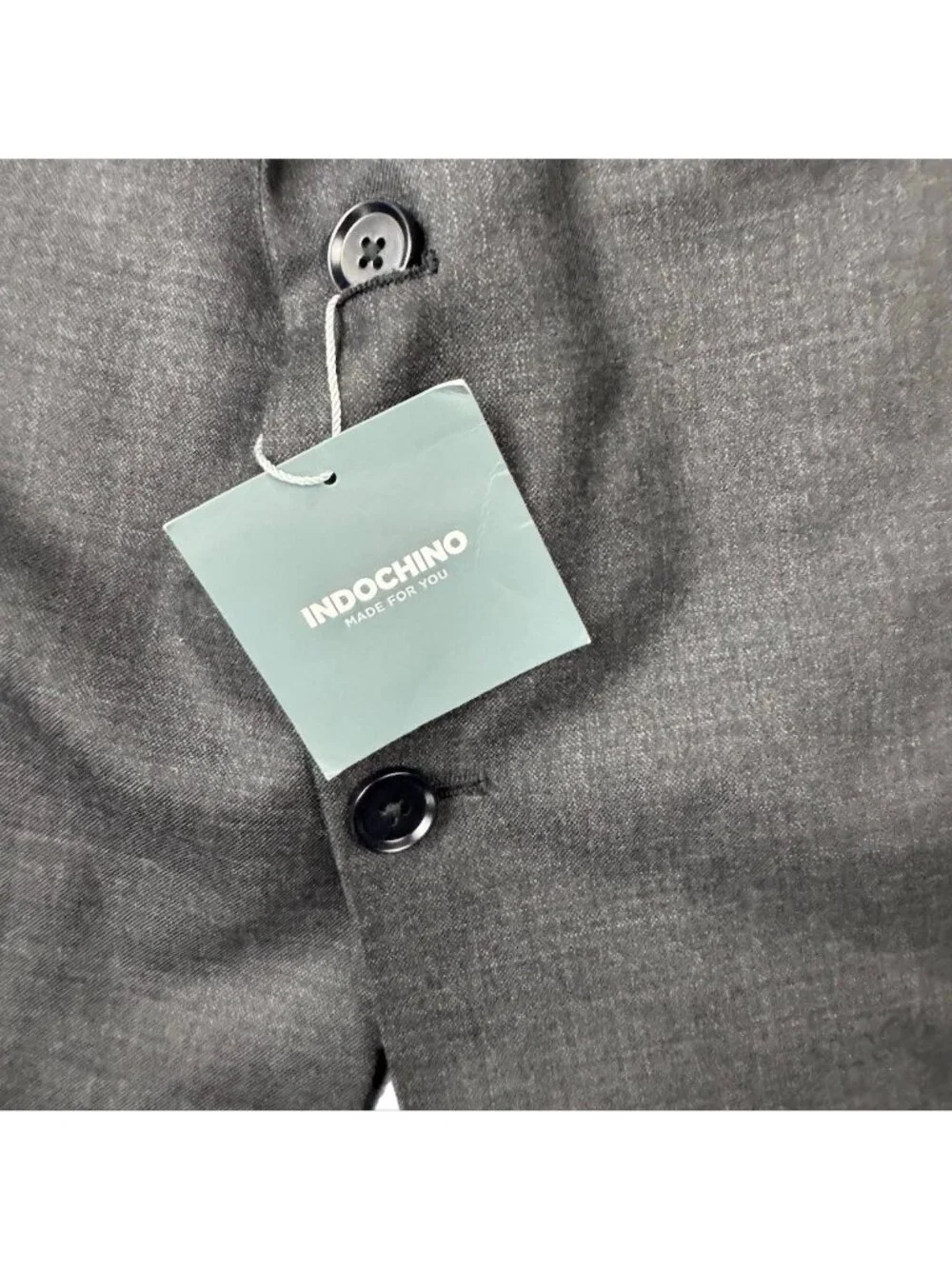 NEW IndoChino Custom Bespoke Men's 100% Wool 2-Button Blazer Gray • 50R